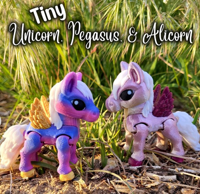 Tiny Magical Horses Pack- Unicorn, Alicorn, and Pegasus "Made to Order"